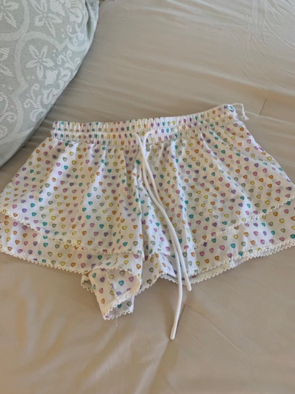 Roller Rabbit x Target Women's Disco Hearts Wave Drawstrings Shorts Sz L NWT